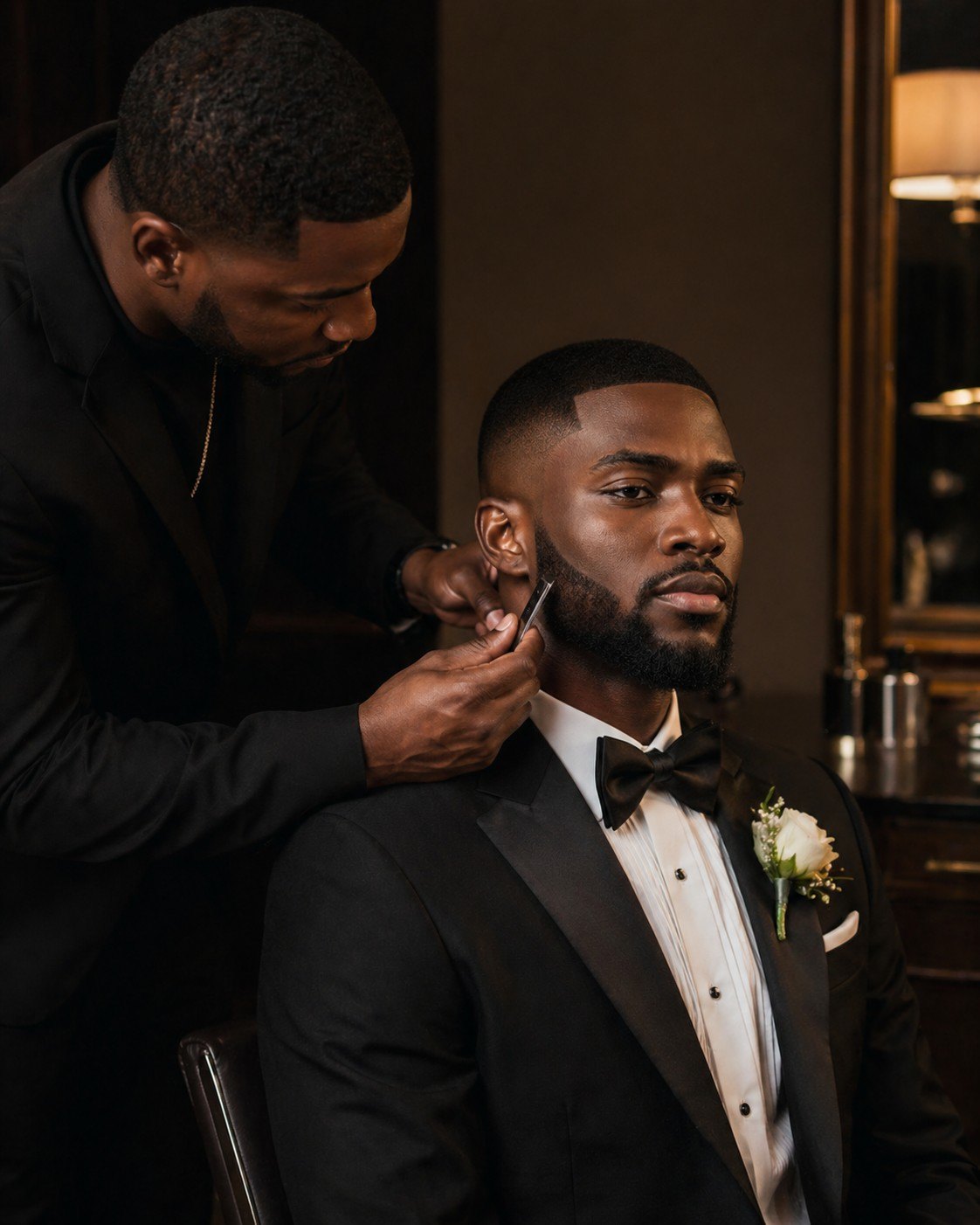 Wedding grooming for a groom before an event